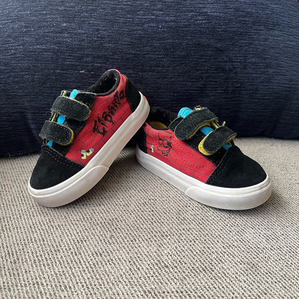 Vans x The Simpsons Bart El Barto Velcro toddler shoe size 5c